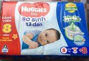 Sỉ- Tặng Thêm 8 Miếng- Tã dán sơ sinh Huggies S56 Tràm Trà Tự Nhiên Ngừa