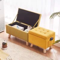 [COD] Shoe changing stool multi-functional storage bed end home solid cloakroom store long