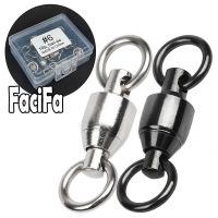 10 pcs Heavy Duty Bearing Swivel Fishing Connector Stainless Steel Ball Barrel Rolling Swivel Solid Ring Tackle Accessories Hook Accessories