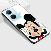 GGK สำหรับ Vivo Y78 5G Y78 + 5G การ์ตูนสุดหรู GK สำหรับเด็กผู้หญิง Micky Minie Mouse Donad Duck Air Kiss เคสกระจกนิรภัยมันวาวฝาหลัง