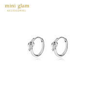 Miniglam Tie the Knot Hoop Earrings (Silver) ต่างหูห่วงดีไซน์เงื่อนสีเงิน