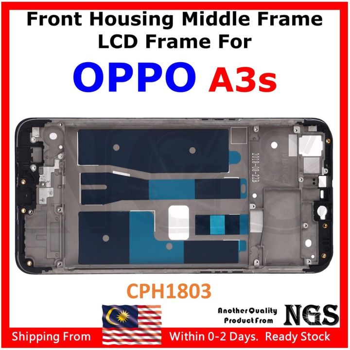 กรอบจอ-lcd-ขอบกรอบกลางปลอกหุ้มด้านหน้าสำหรับ-oppo-a3s-cph1853-cph1803