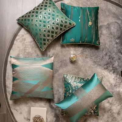 Light Luxury Decorative Cushion Cover Green Abstract Geometric Home Decor Living Room Couch Seat Throw Pillow Covers 30x50/45x45