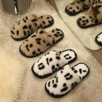 Douyins Cotton Slippers With Baotou Korean Leopard Print Style Fashion Trend Warmth Womens