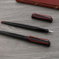 ☫ classic straight line long Fountain Pen Dark black red EF nib Stationery Office school supplies Writing