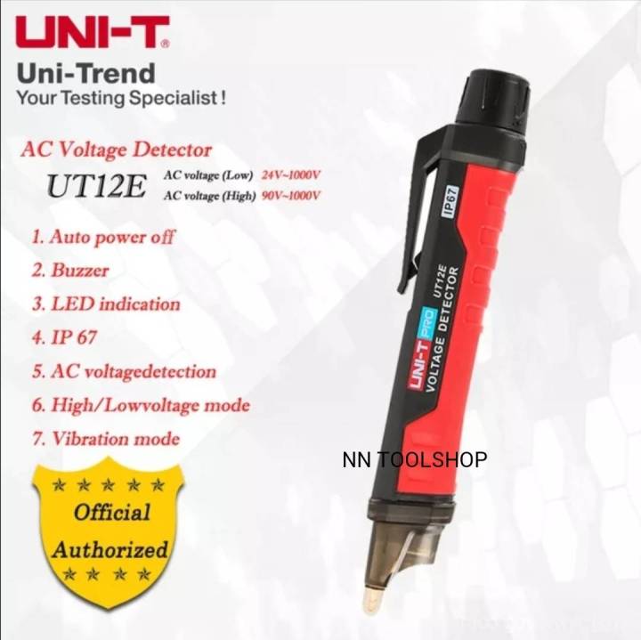 uni-t-ut12e-row-ปากกาตรวจจับแรงดันไฟฟ้า-ไขควงวัดไฟนอกสาย-สินค้าพร้อมส่ง