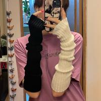 【CW】 New Fingerless Gloves Womens Warmer Knitted Arm Sleeve Soft Goth Punk Gothic