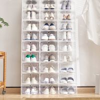 【CW】 Stackable Plastic Shoes Thickened Transparent Drawer Shoe Boxes Storage Cabinet Organizer Shoebox