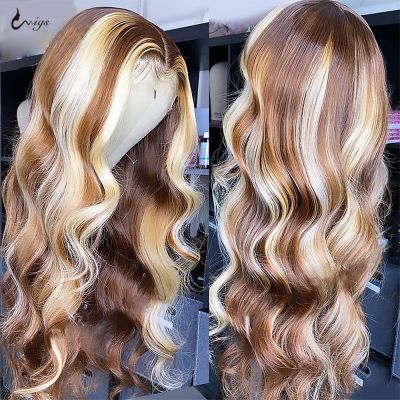 【jw】ﺴ Uwigs 4/613 Blonde Front Wig Human Hair 13x4 Wigs