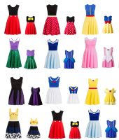 【YF】 Adult Size Mommy Princess Dress Minnie and Me Matching Family cosplay Plus size Costume Womens princess dress polka Dots