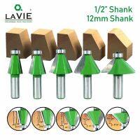 LAVIE 1pc 12MM 1/2－Shank Chamfer Router Bit 11.25 15 22.5 30 45 องศาเครื่องตัดมิลลิ่งสําหรับเครื่องไม้ MC03232