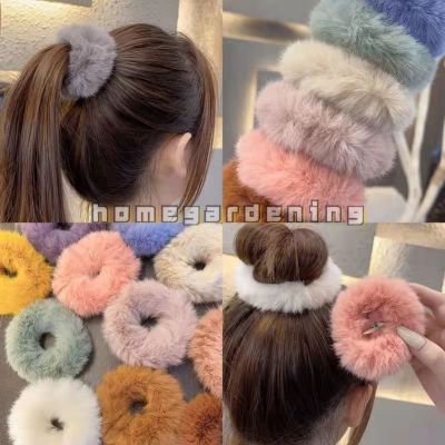 Sweet Imitation Rabbit Fur Rabbit Ears Elastic Hair Bands Girls Women Fur Fluffy Hair Rings Plush Scrunchies Hair Accessories
