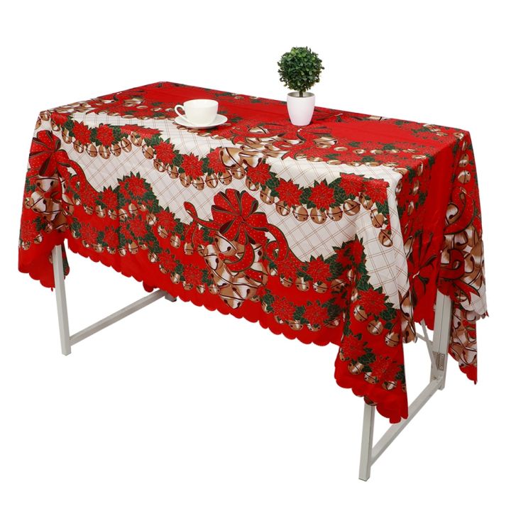 p7tjd-พิมพ์โพลีเอสเตอร์ผ้าโต๊ะคริสต์มาสกันผ้าปูโต๊ะอาหารตกแต่งบ้านห้องครัวอาหารเย็นปาร์ตี้