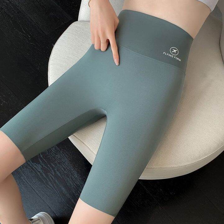 the-new-uniqlo-five-point-shark-pants-womens-outerwear-summer-thin-section-belly-shrinking-hip-lifting-barbie-pants-seamless-yoga-leggings-cycling-shorts