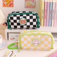 【CC】◎☬  Checker Large Capacity Color Kawaii Korean Stationery School Supplies for Students