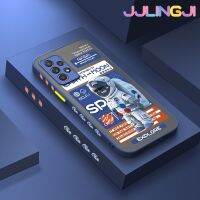 Jjlingji เคสปลอกสำหรับ Samsung กาแลคซี A52 4G A52 5G A52s 5G เคสแฟชั่นนาซ่าบางพื้นที่มีน้ำค้างแข็งโปร่งใสแข็งขอบสี่เหลี่ยมกันกระแทกรูปแบบปลอกซิลิโคนปกป้องคลุมทั้งหมดเคสนิ่ม