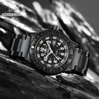 ▧◙■  ADDIESDIVE 2022 New Men  39;s Quartz Watch Luxury Black Steel nylon belt Wristwatch Waterproof 50M Men  39;s Watches Luminous Miyota2115 【Hot selling】