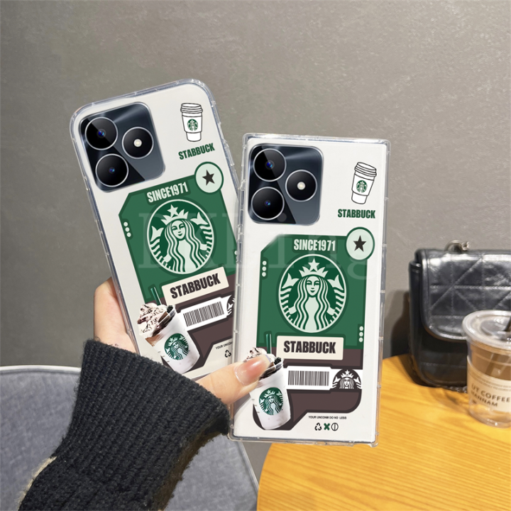 เคสโทรศัพท์มีลายเค้กกาแฟน่ารักสำหรับ-realmec53เคสนิ่มโปร่งใส-realme-c53-c55-c55nfc-c33-c31-c30-c30s-กันชน-c35ฝาหลัง-realme-c55-nfc