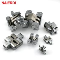 Naierdi-4014บานพับแบบซ่อนสแตนเลสขนาด13X45มม. ประตูแบบบานพับพับที่มองไม่เห็นพร้อมสกรูสำหรับอุปกรณ์เหล็กเครื่องตกแต่งบ้าน