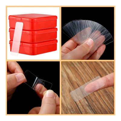 【CW】 Reusable hook and loop double-sided transparent Pvc tape wall stickers waterproof nano adhesive househo