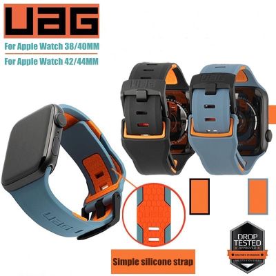 UAG สายนาฬิกาสีชมพู,สาย Apple Watch ซีรีย์7/6/5/4/3/2/1 44มม./42มม./40มม./38มม. สายซิลิโคนที่เรียบง่ายและใส่สบายเคสนาฬิกา