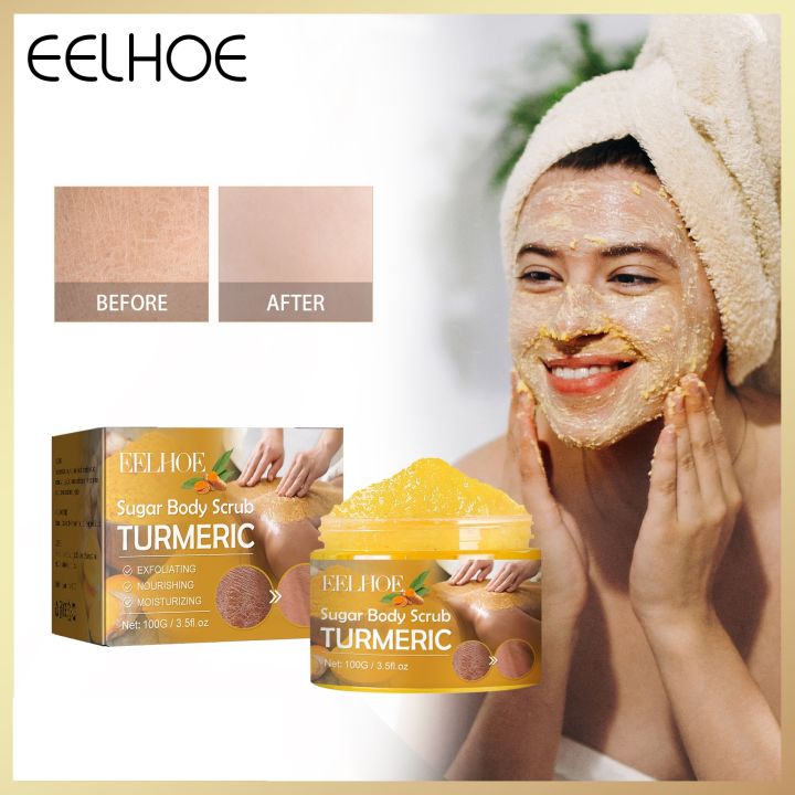 Eelhoe Turmeric Body Scrub Removal Back Exfoliating Brighten Knee Elbow ...