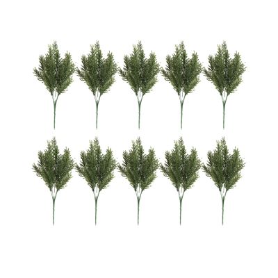 10 PCS Large Artificial Pine Needles Branches-14.5X8 Inch Christmas Greenery Pine Picks for DIY Wreath Christmas