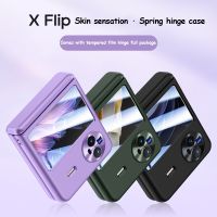 รู้สึกสีทึบผิวบานพับปกป้องเคสสำหรับ VIVO โทรศัพท์ X Flip XFlip Vivoxflip 5G บางพิเศษสีด้านฮาร์ดพลาสติกคลุม