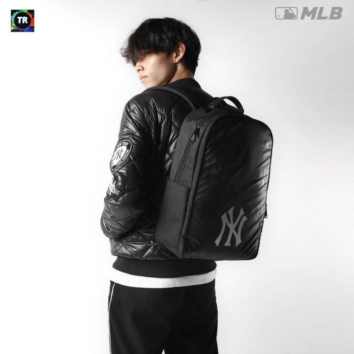 กระเป๋าเป้สีดำแบรนด์-mlb-แท้-ลาย-ny