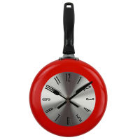 Kitchen Clock Frying Pan Modern Design Hanging Wall Clock Kitchen Metal Watch Saat for Novelty Art Watch Home Room Decoration