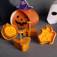 ELEGANT 4Pcs/Set Cake Biscuit Mold Halloween Cookie Cutters Sugar Paste Loaf Cookie Plunger Fondant Cutter Cookie Tool Baking Mould