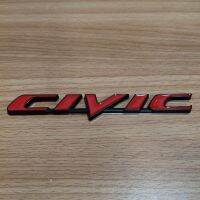 โลโก้ Civic FD สีดำแดง งานโลหะ ขนาด 15.5×2.5cm