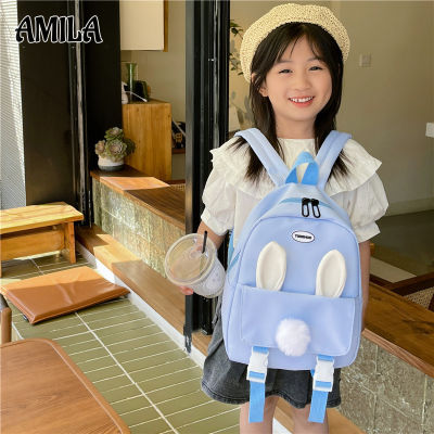 AMILA กระเป๋าเด็กแบบใหม่โรงเรียนอนุบาลน่ารักการ์ตูนกระเป๋าเป้สะพายหลังกระต่ายน้อยกระเป๋านักเรียน