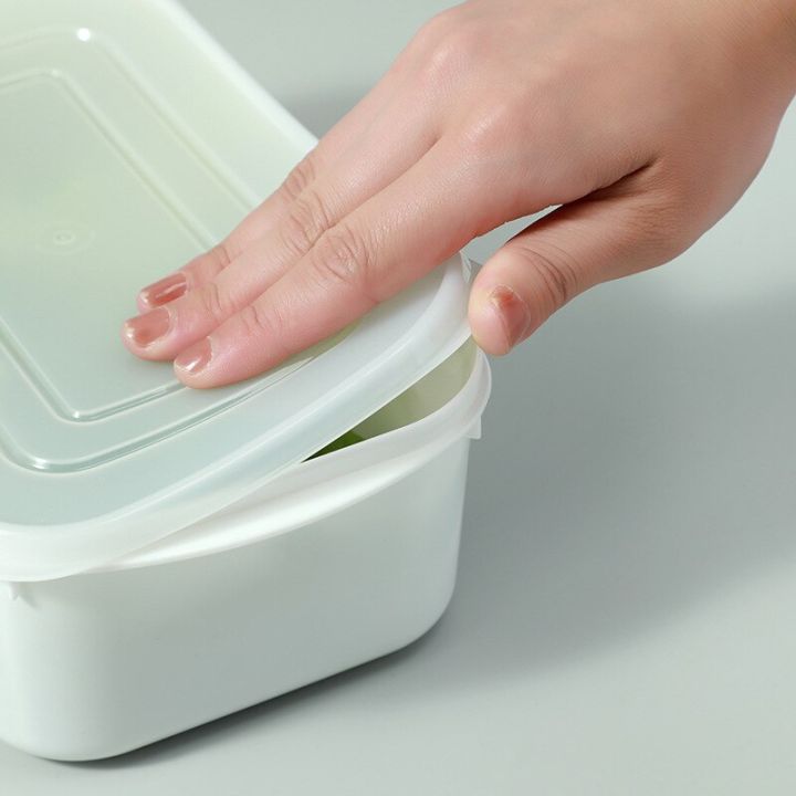 กล่องพลาสติกชั้นวางของในครัว4ขนาดออแกไนเซอร์จัดเก็บกล่องจัดระเบียบของตู้เย็นที่เก็บกล่องถนอมอาหาร-makanan-rumahan