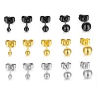 【YP】 10pcs/lot Round Earring Stud 316L Hypoallergenic Bead Jewelry 2/3/4/5/6mm