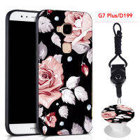 สำหรับHuawei G7 Plus/G8/D199ซิลิกาเจลเคสโทรศัพท์อ่อนกับแหวนและสตริง