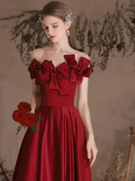 Wine red hot sale gown