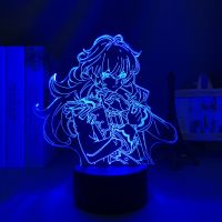 ☃ 3d Led Night Light Lamp Genshin Impact Diluc Acrylic Led Lamp Game