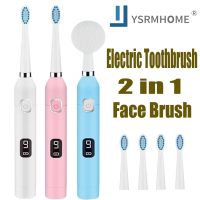 [Hot On Sale] Electric Toothbrush,Sonic 2 In 1 Silicone Face Brush,Personal Dental Whitening Oral Care Cleaner,Replacement Smart Teeth Brush