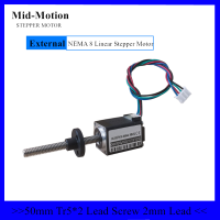 สเตปเปอร์เนมาเชิงเส้น8 Stepper มอเตอร์ dengan Skru Plumbum 50Mm dan 100Mm Tr5 * 2 2Mm 2Mm Plumbum