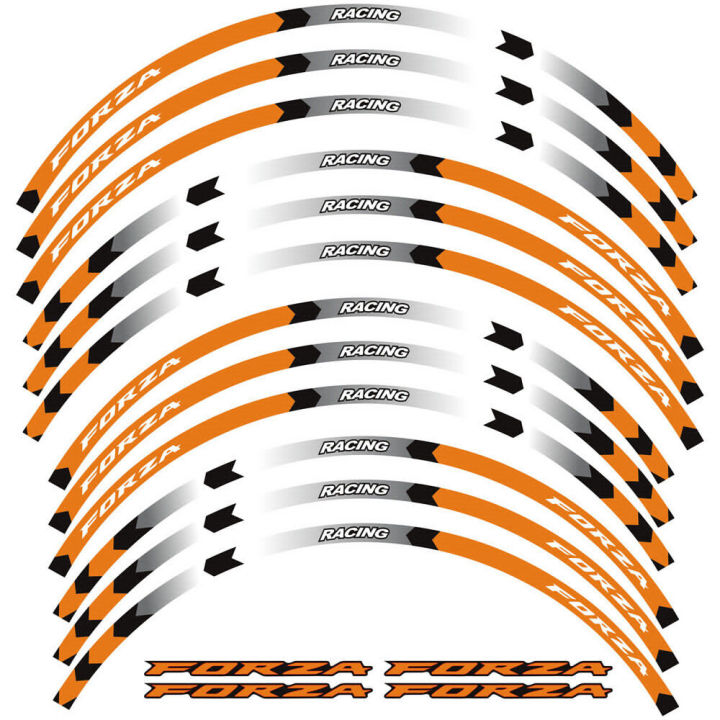 อุปกรณ์เสริมรูปลอกสติกเกอร์ติดมอเตอร์ไซค์สำหรับรถฮอนด้าฟอร์ซา125-300-250ขนาด350-14-15นิ้วใช้ได้กับล้อยางขอบล้อลาก