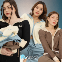 COPPER.BKK Zipper Knitted Cardigan เสื้อคาร์ดิแกน ไหมพรมแขนยาว ซิปหน้า ปักโลโก้ COPPER