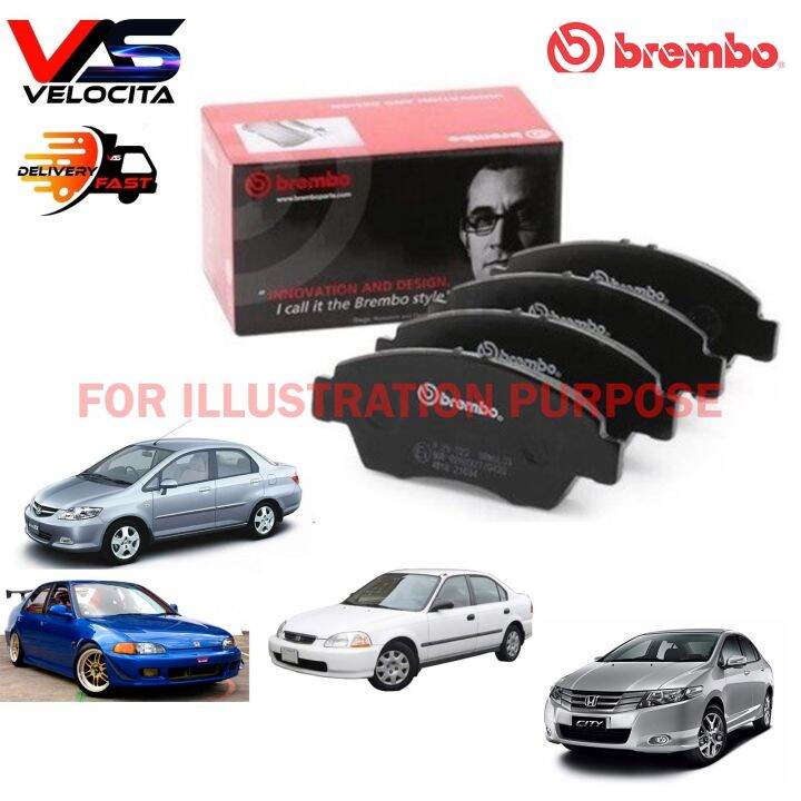 BREMBO FRONT BRAKE PADS HONDA CIVIC SR4 SO4 19922000 CITY SEL 2003