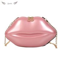 Yotable Multi-function Lips Women PVC Handbags Chain Messenger Bags Shoulder Evening Party Clutch