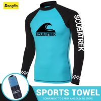 Donglin ชุดว่ายน้ำเสื้อยืดชายหาด UV Protection ชุดว่ายน้ำ Rash Guard แขนยาว Surfing Diving ชุดว่ายน้ำ Surf T-shirt Rashguard