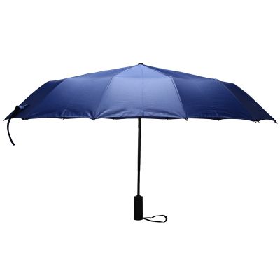 12 Ribs Windproof Travel Umbrella With PTFE Canopy, Lengthened Handle With Auto Open Close Button, Compact Protection From Rain, Free Upscale Leather Cover