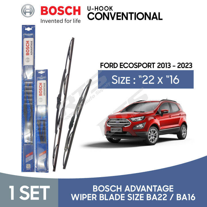 Bosch Advantage Conventional / Standard Wiper Blade Ford Ecosport 2013 2023 BA22 BA16 1 Set