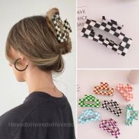 Elegant Black White Plaid Grab Clip Large Acetate Hair Clip Crab Hair Claws for Women Girl Hair Accessories Hair Style Make Tool