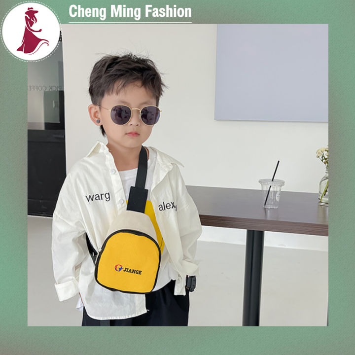 กระเป๋าผ้าใบแคนวาสสำหรับเด็กขนาดเล็กจากกระเป๋าคาดหน้าอกจาก-cheng-คนส่งเอกสารแฟชั่นปักลายกระเป๋าซิป