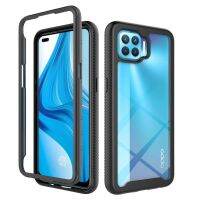 【Super Like】เคส2in1RuggedShockproof ForA93 Reno 4 Lite F17SoftFrame TransparentHardBack Cover